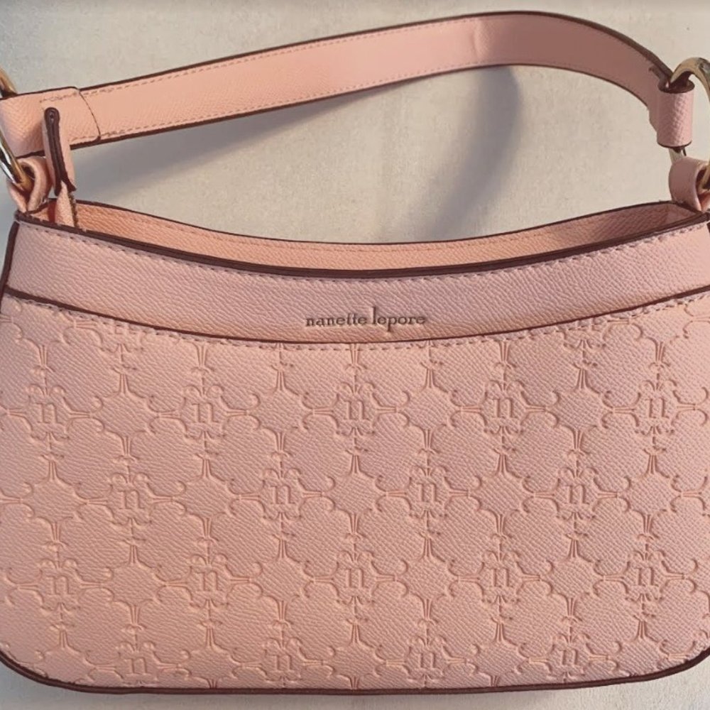 Nanette Lepore Peach Embossed Baguette